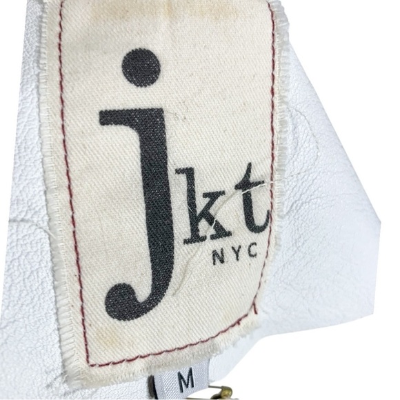JKT NYC Ariel Twill Burnished Leather Trim Jacket Size Medium NEW - Picture 9 of 12